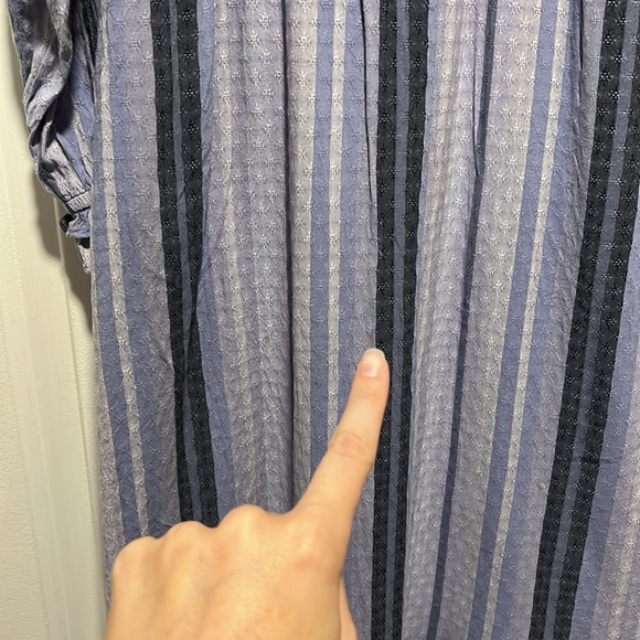 Universal Thread XS S M Blue Lavender Striped button up long sleeve Midi dress - Picture 15 of 16